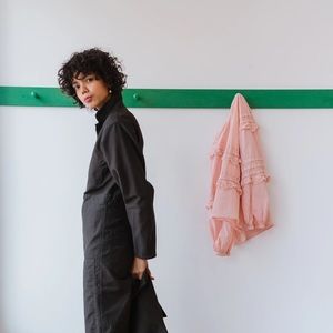 Caron Callahan Twill Fincher Jumpsuit in Mulch, XS